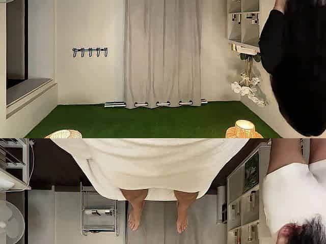 Masseuse with large bazookas did a glad ending massage and drank cum