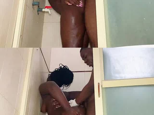 Fucking My Boss Wife While He's at Work, Nasty Ebony Babe Got Fucked Hard in the Shower