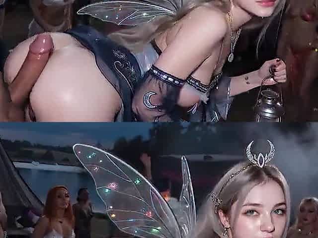 Teens came to a cosplay party to dance, but they were filled with lots of cum!!! (Ai generated)