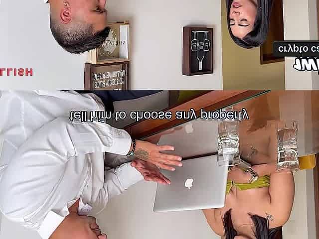 Latin chick lawyer with natural melons and a giant booty convinces a youthful client with a nice screw