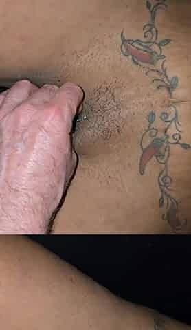 The man behind the gloryhole couldn't handle it, I had to ask my spouse to make me cum!