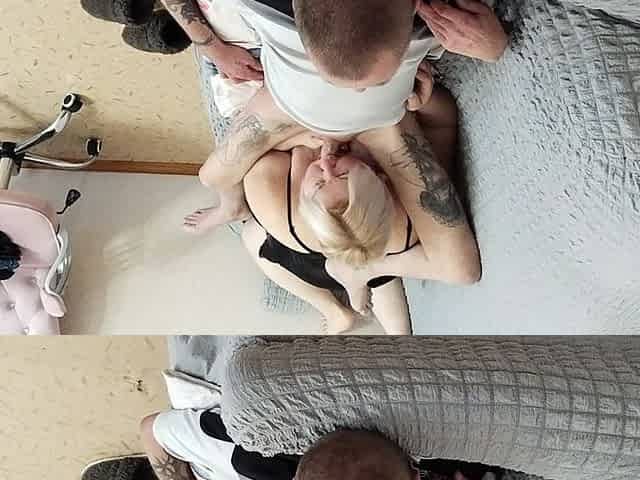 Mother-in-law Kneads Her Throat with a Deep Blowjob and Swallows Cum