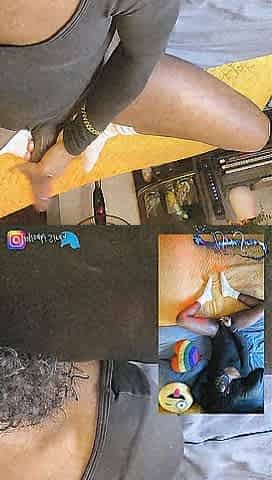 Hot Ebony Fem Jerking off Rod with Spunk fountain/Fleshlight Creampie