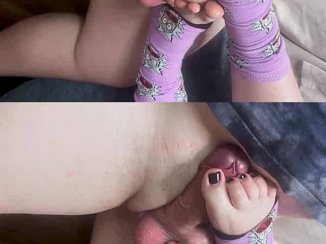 Rough Sock Footjob with Ruined Orgasm