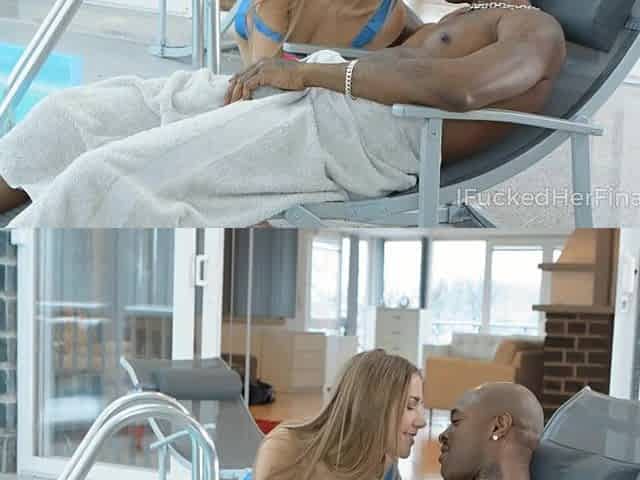 I Screwed Her Lastly - Interracial pair cuddles on a daybed