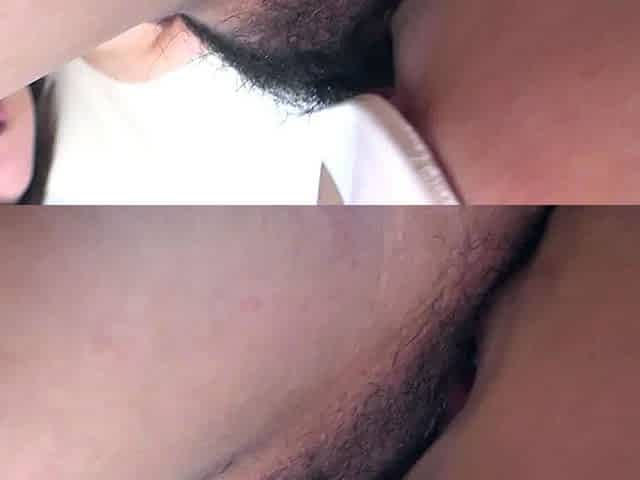 Japanese lesbos hairy pussy licking