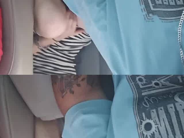 Hot Blue Eyed Blonde Dildo Fucking in the Back of Convertible