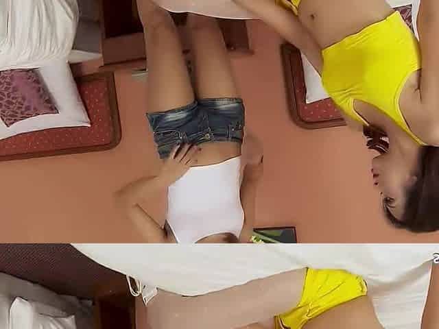 2 Thais jerk him after Lesbian Fun