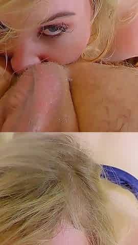 Bewitching Blonde Baby Kxtten Rides and Milks Toby Dick!