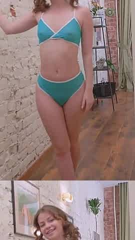 Cute Beautiful Girl Julia Morozzi Teasing Her Hairy Pussy