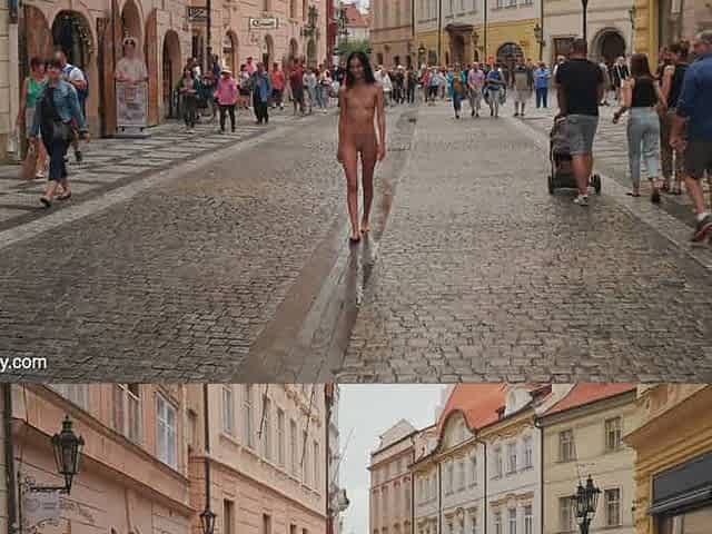 Yana Nude in Public - Prag 2