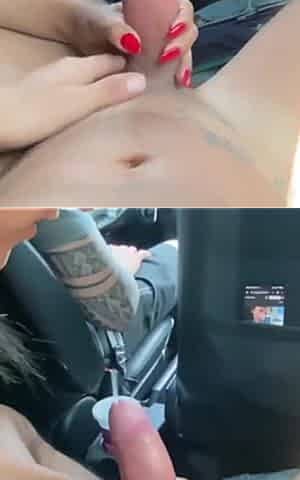 Married Woman Sucked Me with Her Husband at the Wheel