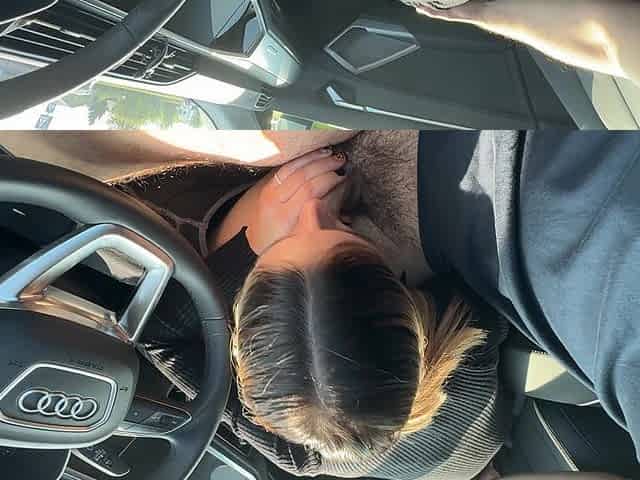 Very Pussy Blonde Sucks Cock in Mall Parking Lot to Get a Designer Bag