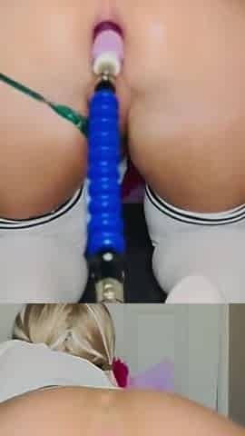 Anal Fucking Machine Delights Step-sister as Her Virgin Ass Takes a Pounding