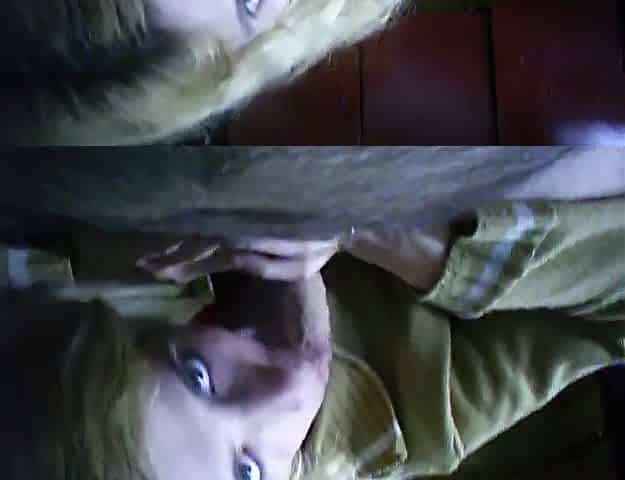 youthful blond wife sucks weenie, toy with vibrator, gets cum in throat and drink