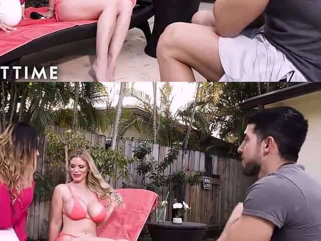 Railing My Big Tit With My Sexy Stepmom - Blonde Teacher