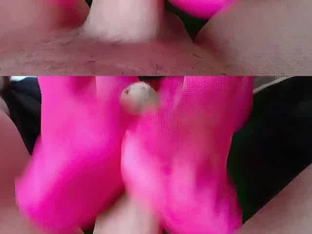 mother I'd like to fuck gives a footjob and tugjob in nylon