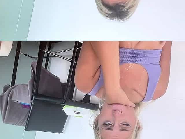 Sexy blonde teen blowjob and gangbanged then creampied