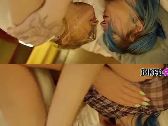Inked Gurlz - A Alt Hotty with Tattoos is Banged Hard in the Booty in Three-some