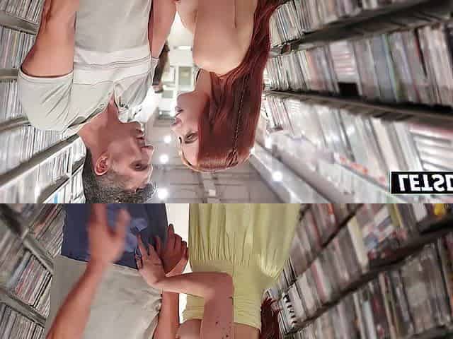Sloppy Public Cocksucking... Then This chab Bows Her Over Shelves and Screws Her Vagina