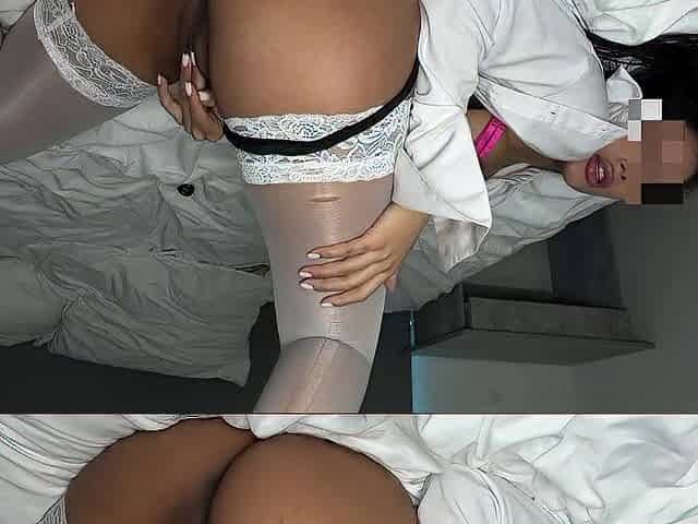 WET LATIN CHICK GREEDILY BRINGS HERSELF TO GROANS