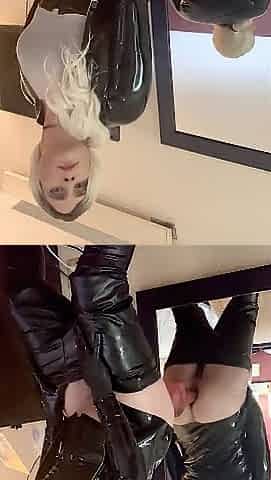 Golden-haired sissy self bang