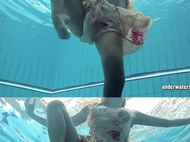 Lucy Gurchenko Strips Underwater And Shows Hairy Vagina