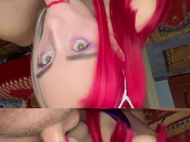 Cute Babe Sloppy Blowjob With A Lot Of Spit