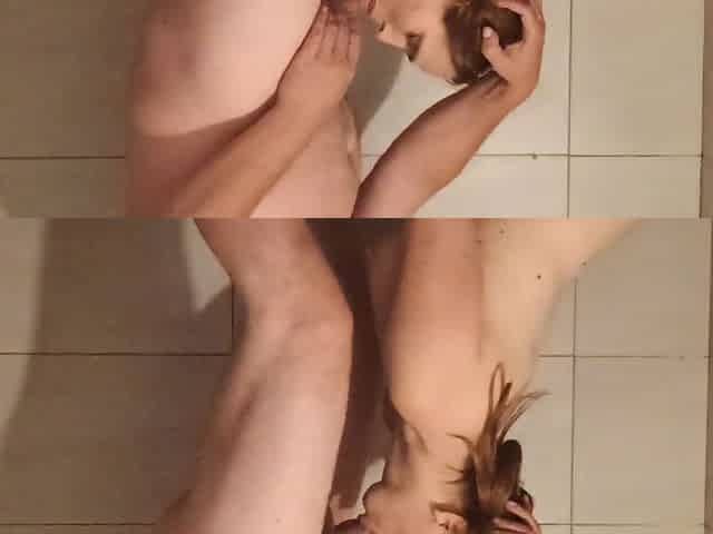 Rough Blowjob in the Shower