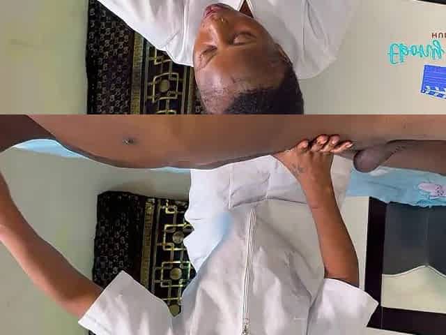 INTIMATE MASSAGE WITH BLACK NURSE ENDS UP WITH PLEASED ENDING
