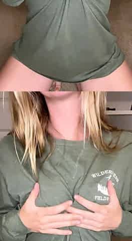 Naughty blonde teen in mini skirt masturbates in library