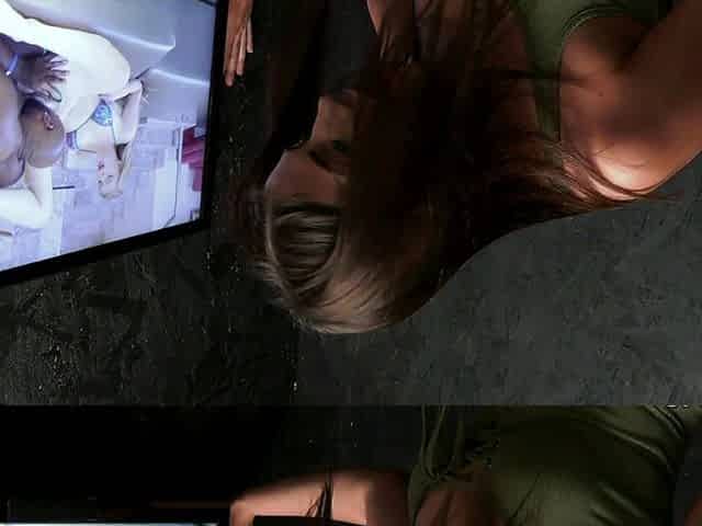 Glory hole blowjob busty amateur blonde fucking