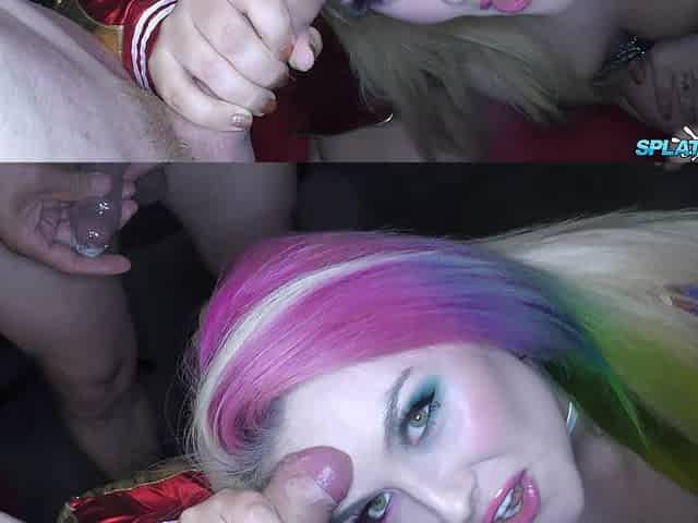 Lusty Chums Cheri and Mandy Suck Dick Together in a Bukkake