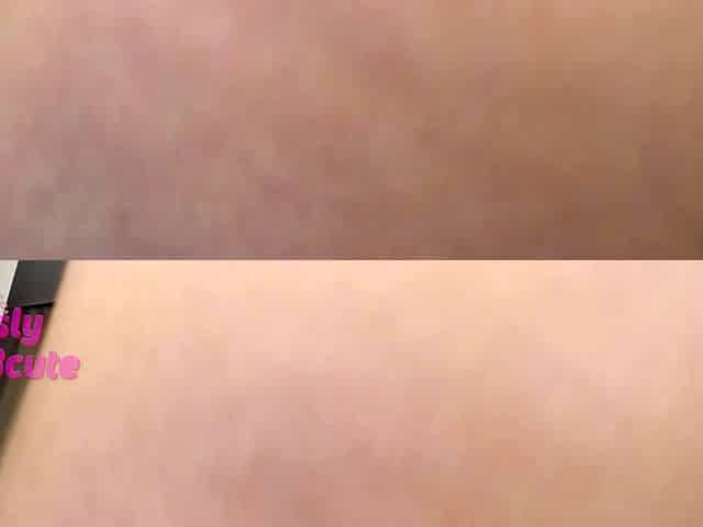 A super sexy blonde with big boobs and masturbating with a v