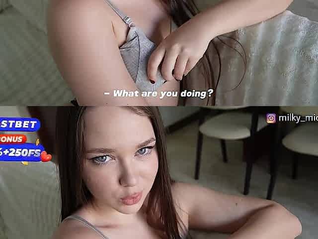 Stepdad Caught His Stepdaughter In nature's garb. Filled Her Twat with Cum