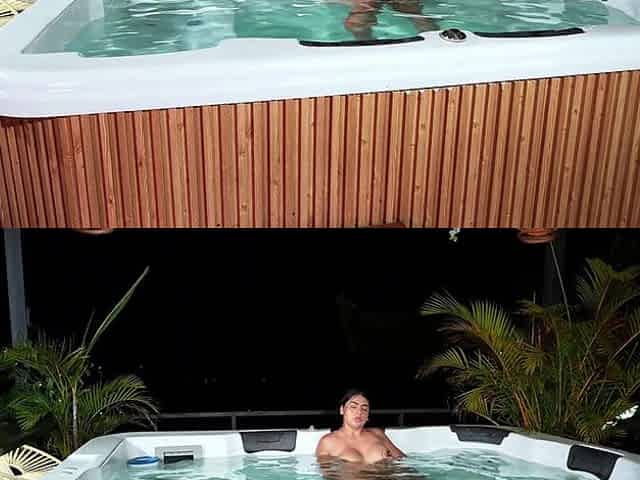 Melany Latina Fucking with Her Boyfriend's Best Friend in the Jacuzzi