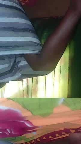 Flashing large ebony black butt