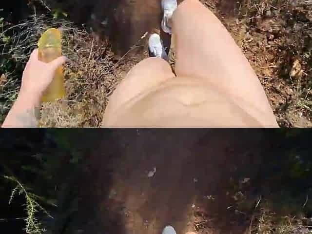 Latin babe stripped outdoors screws a stranger with a wang extender in a forest
