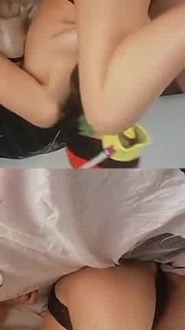Amateur wife has fun trying on clothes and tearing them off.