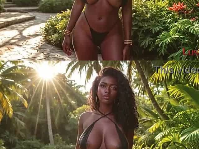Screwed a soaked Black hotty on vacation near the pool [AI]