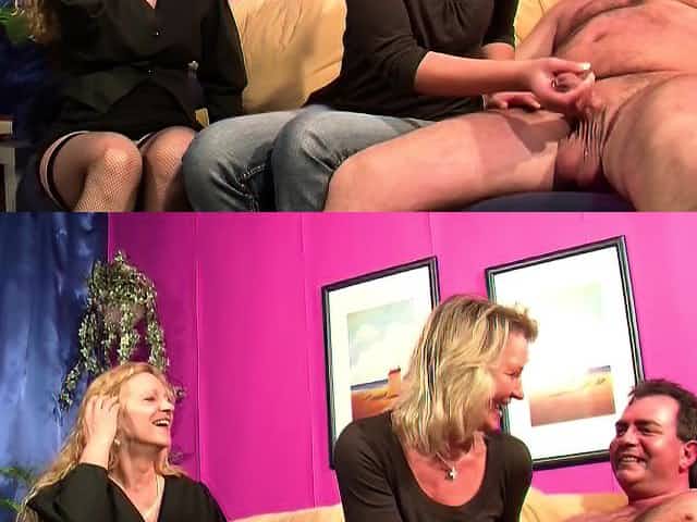 Glueckspilz mit Monster Schwanz darf zwei MILFs ficken