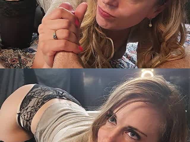 My wifes hott ally undresses down and sucks dick