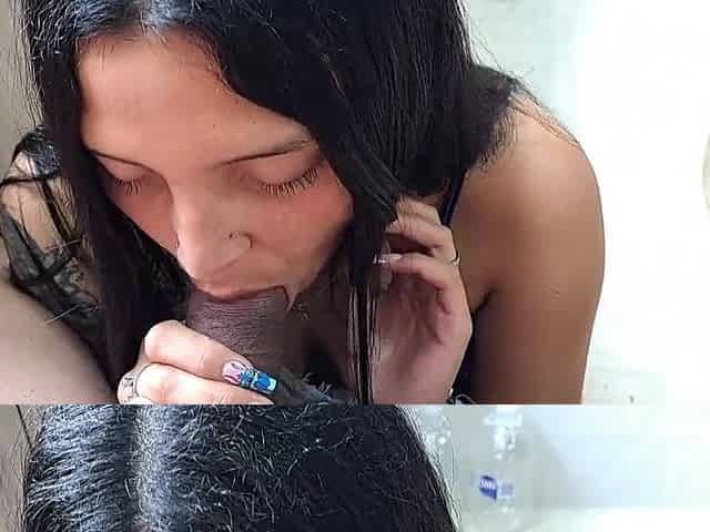 Stepsister gives some bewitching penis blowjobs