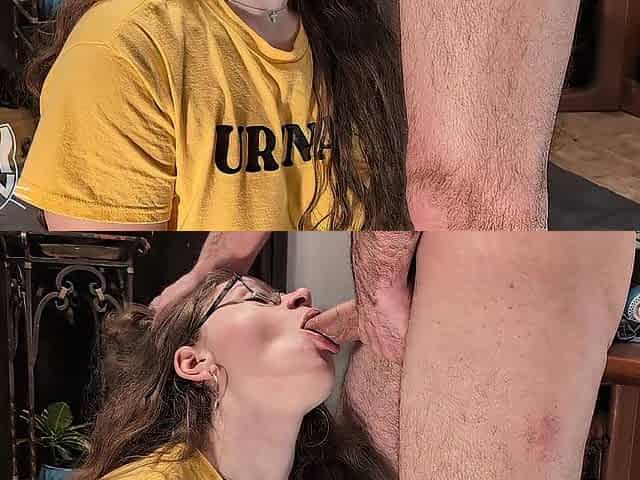 Sloppy girlfriend asked me to pee in her throat... that babe was NOT willing