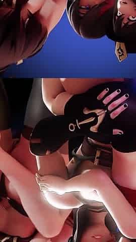 Hutao X Beidou Strap on Sex Genshin Impact Dragon Dildo Bad Dragon