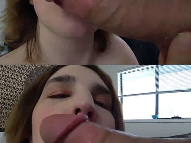 Real amateur college coed teens blowjob cumshot