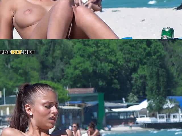 Young fresh nudist with tiny tits
