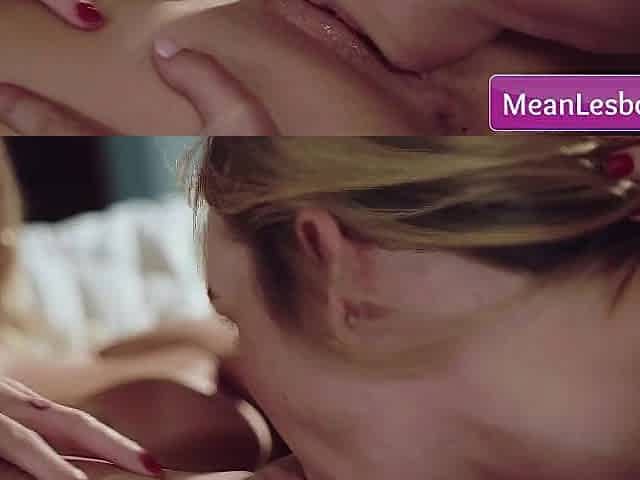 Mean lesbian babes Lilly Bell & Emma Rose in action