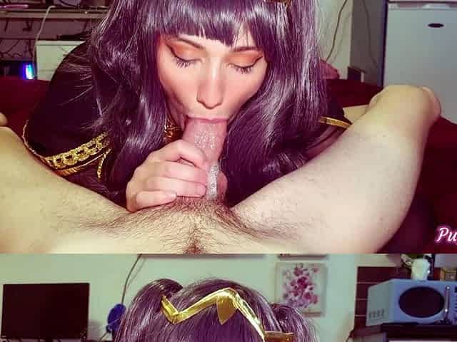 Mature brunette amateur giving a great POV blowjob