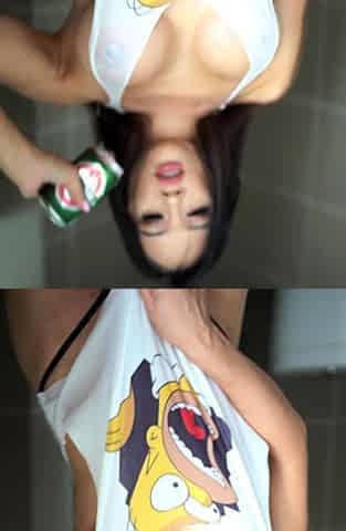 Naughty Asian milf Julia solo masturbation close up